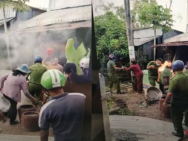 Tỉnh An Giang thông tin vụ người dân dùng giẻ tẩm xăng ném công an