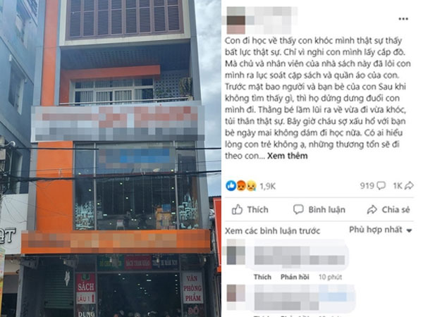 Nhân viên nhà sách bị tố lục soát, khám người bé trai học lớp 5