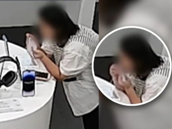 Cô gái trộm điện thoại iPhone 14 bằng cách cắn đứt dây chống trộm