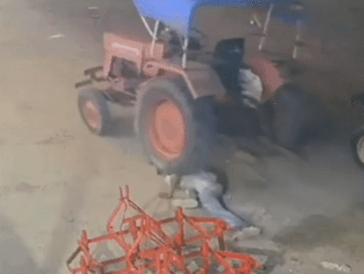 Clip: Tên trộm vụng về bị máy kéo cán trúng người và cái kết khó tin