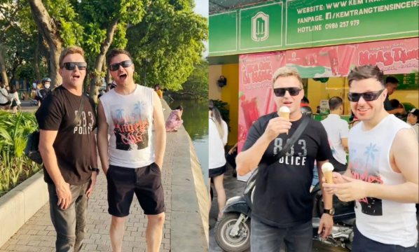 Ban nhạc Mỹ huyền thoại mê món Hà Nội, thích thú ăn bún chả, kem Tràng Tiền