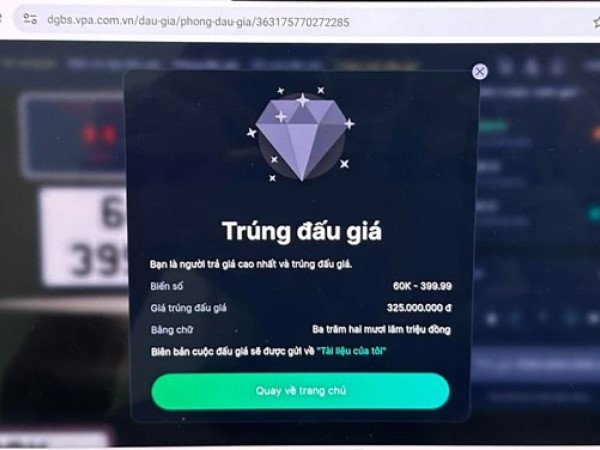 18 biển số ô tô được trả giá với số tiền hơn 13 tỷ đồng