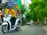 Phẫn nộ với thanh niên đi xe máy lấn làn còn quay lại đạp ngã người đi xe đạp