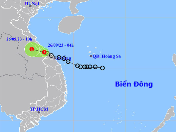 Áp thấp nhiệt đới đã vào Quảng Trị - Thừa Thiên Huế, miền Trung mưa dồn dập