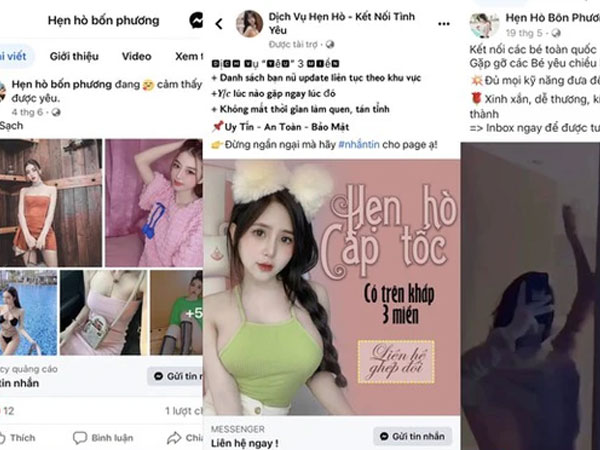 Bẫy tình rình rập từ những quảng cáo hội nhóm hẹn hò, mại dâm trá hình trên mạng xã hội
