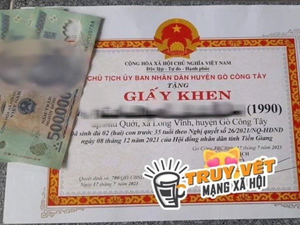 Sự thật việc khen thưởng phụ nữ dưới 35 tuổi sinh đủ 2 con ở Tiền Giang