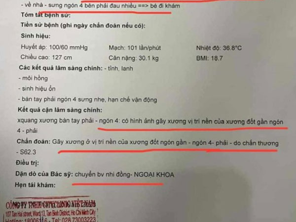 Cô giáo làm gãy xương ngón tay học sinh nhận hình thức kỷ luật