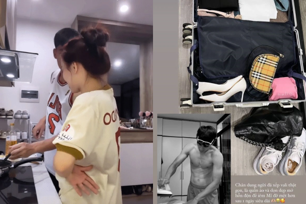 Hot girl khoe bồ cầu thủ ủi đồ và gấp quần áo cho mình, netizen chỉ chú ý đến dàn múi bụng căng đét!