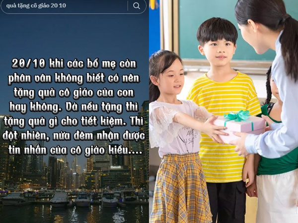 20/10 khi các bố mẹ đang phân vân tặng quà cô giáo của con thì nửa đêm nhận được tin nhắn của cô, đọc xong ai cũng nín lặng
