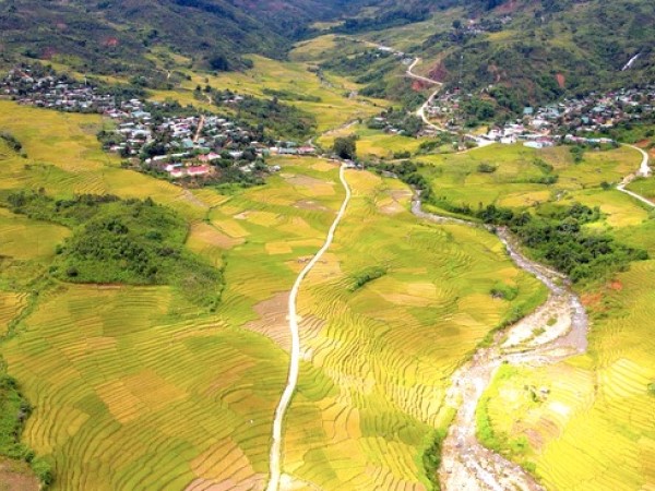 Cảnh thiên nhiên cao nguyên cùng ruộng bậc thang bên đỉnh Ngọc Linh đẹp nao lòng