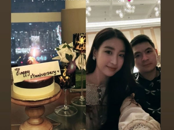 Hoa hậu Đỗ Mỹ Linh và chồng tình tứ trong kỷ niệm 1 năm đám cưới, hiếm hoi công khai làm việc này