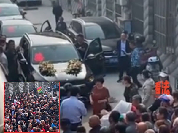 Hàng trăm người già chặn xe đón dâu xin tiền: 'Đưa tiền hay không có vợ'