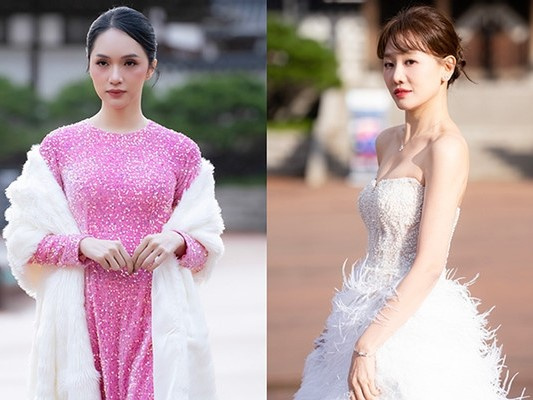 Hương Giang, Hari Won catwalk trong mưa rét ở Hàn Quốc