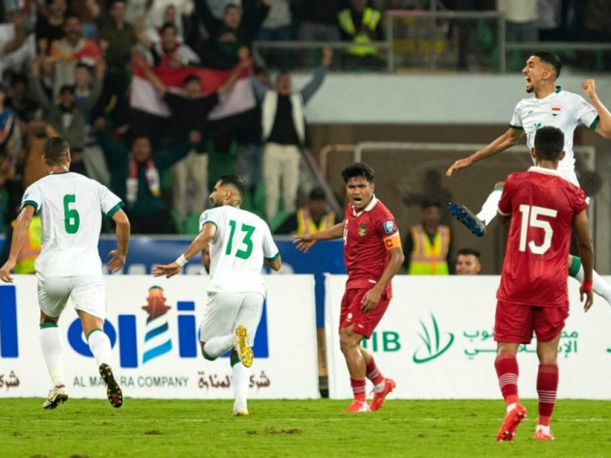Kết quả vòng loại World Cup 2026: ĐT Indonesia thua đậm ĐT Iraq