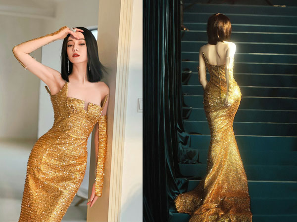 Địch Lệ Nhiệt Ba tiếp tục 'khuynh đảo' mạng xã hội với chiếc váy khoét ngực sâu