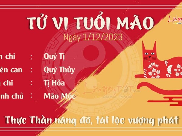 Tử vi thứ 6 ngày 1/12/2023 của 12 con giáp: Mão vượng tài, Mùi nóng vội