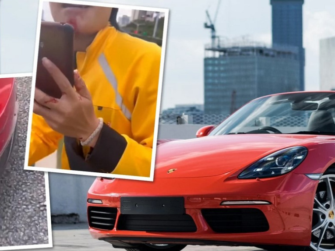 Shipper vượt đèn đỏ tông vào xe Porsche đắt tiền, một lời nói của chủ xe khiến triệu dân mạng Trung Quốc cảm động