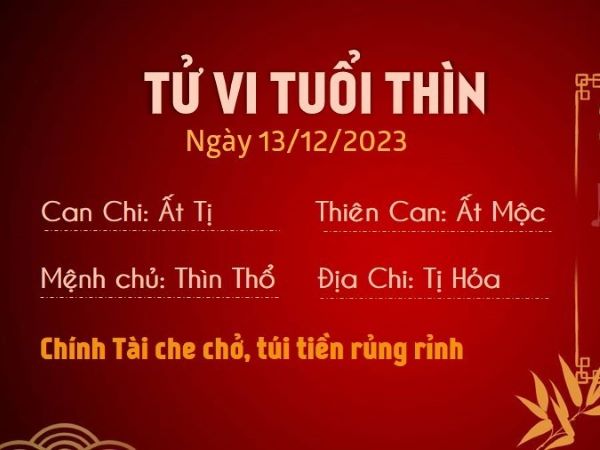Tử vi 12 con giáp hôm nay - thứ 4 ngày 13/12/2023: Thìn rủng rỉnh, Thân gặp quý nhân