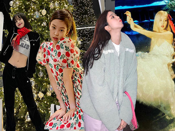 BLACKPINK lên đồ chụp ảnh với cây thông Noel: Jennie - Lisa trái ngược, Jisoo - Rosé chung team