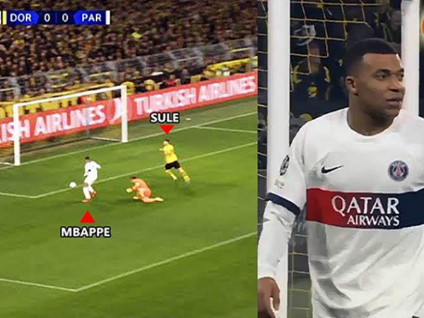 Mbappe bỏ lỡ trước gôn trống vì pha phòng thủ không tưởng của hậu vệ Dortmund