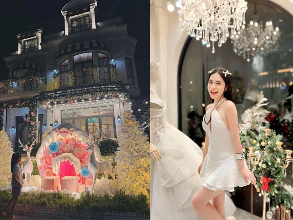Đại gia quận 7 Đoàn Di Băng 'flex' biệt thự 22 tỷ mùa Noel: Giăng đèn sáng rực góc phố, góc 'sống ảo' nào cũng lung linh