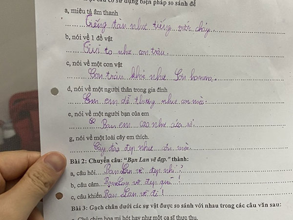 'Sang chấn' với những phiếu ôn tập học kỳ: Chú gà trống ngáy to như con lợn, nhưng đến đoạn tả cây đào mới cười ná thở