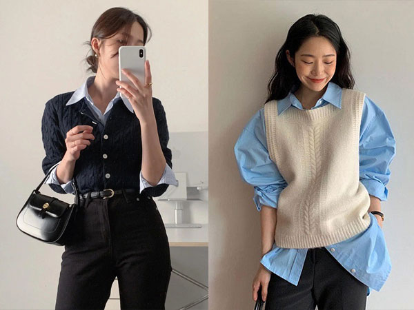 4 công thức phối áo len cùng áo sơ mi đẹp bất bại, nàng diện đi làm tăng khí chất