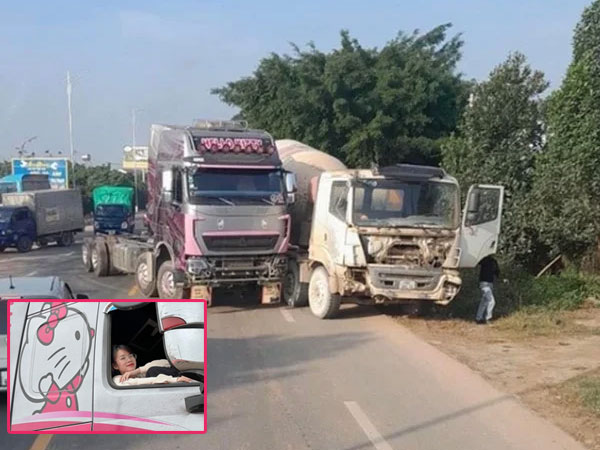 Xe container 'Hello Kitty' của nữ Tiktoker nổi tiếng gây tai nạn trên đường quốc lộ, chính chủ lên tiếng nói rõ sự việc