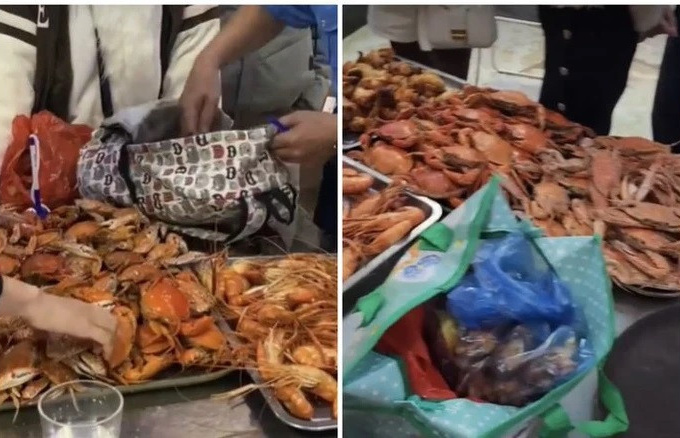 Ăn buffet hải sản đút túi 10kg mang về, khổ chủ đặt bàn tiệc lên tiếng