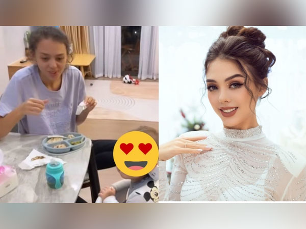 Vợ mẫu Tây của Bùi Tiến Dũng lộ diện mạo kém sắc, mắt thâm quầng khi ở nhà chăm con, quá khác biệt với khi lên sàn catwalk