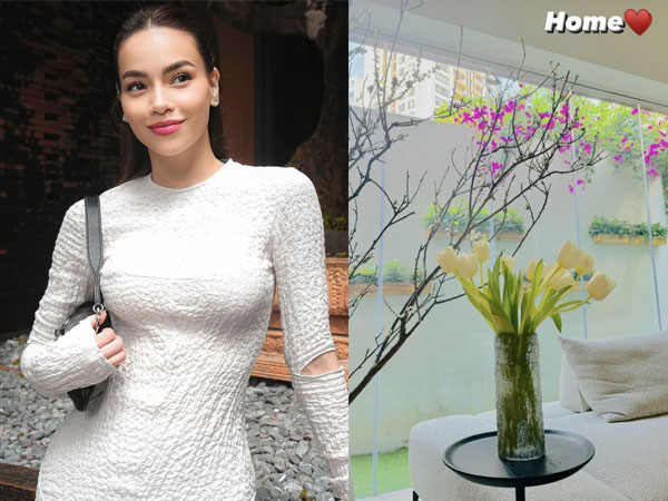 Hoa chơi Tết Giáp Thìn trong biệt thự 30 tỷ của Hà Hồ: Đào phai, cúc vạn thọ, tulip,... rực rỡ chói mắt