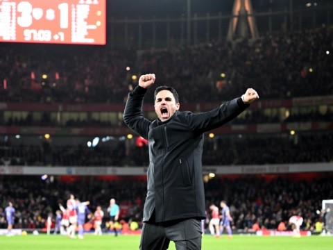 Nhìn Arteta ăn mừng, tưởng Arsenal vô địch Premier League