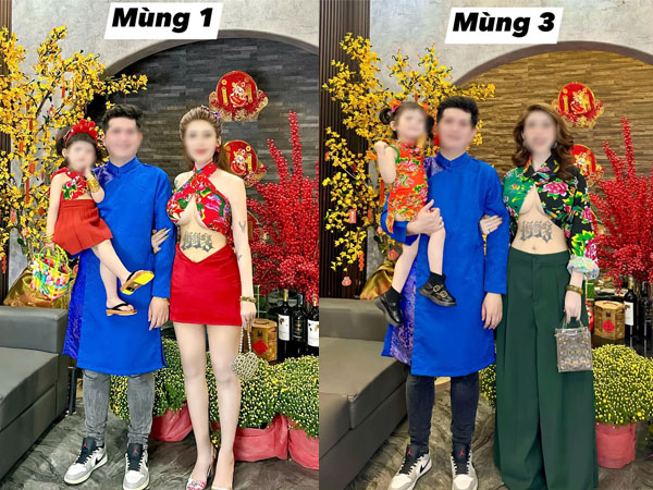 Outfit diện Tết hở hết da thịt của gái một con gây tranh cãi, ai cũng quan tâm thái độ anh chồng