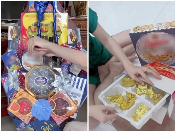Thi nhau khui giỏ quà sau khi hết Tết: Giỏ quà giá 2,5 triệu cũng có bánh kẹo 'rởm', dân tình choáng váng