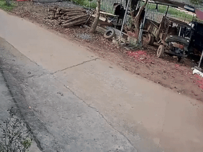 Clip: Tài xế bất ngờ văng xuống đường khi xe tải đang vào cua
