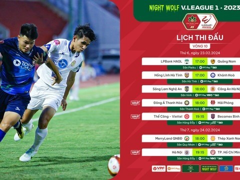 Vòng 10 V-League 2023-2024: Hấp dẫn đua ngôi đầu