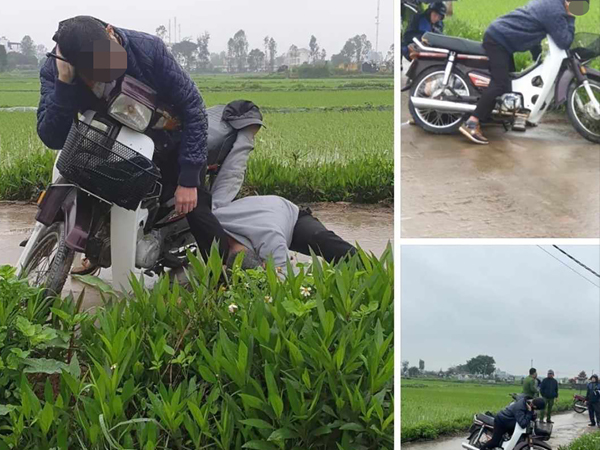 Hai người đàn ông gục chết bên xe máy