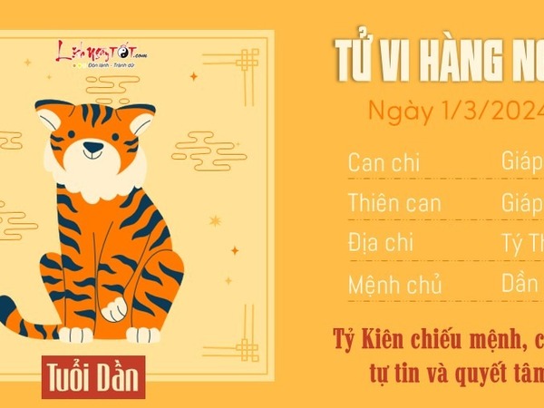 Tử vi thứ 6 ngày 1/3/2024 của 12 con giáp: Dần quyết tâm, Ngọ chịu áp lực