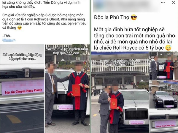 Thực hư thông tin 'bố tặng con xe Rolls-Royce trong lễ tốt nghiệp'