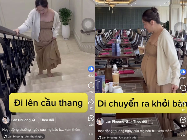 Clip: Diễn viên Lan Phương đi lại khó khăn vì bụng bầu lớn ở tuần cuối thai kỳ, dân tình nhìn mà thấy thương