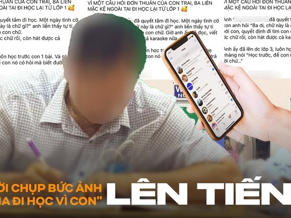 Phía sau bức ảnh người cha quyết tâm đi học chữ vì con: 'Dù bị đuổi việc, anh ấy vẫn kiên trì học tập'