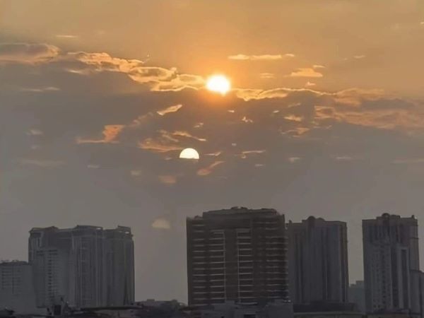 Xôn xao hình ảnh '2 mặt trời' xuất hiện trên bầu trời Hà Nội