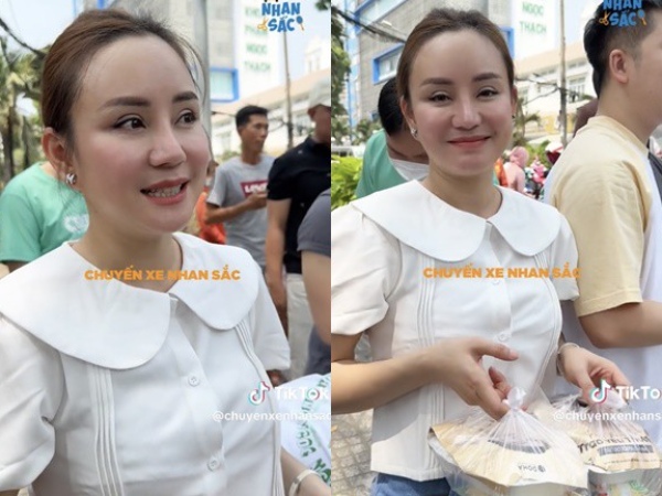 Vy Oanh đi làm từ thiện, nhan sắc 'cam thường' ra sao khiến nhiều người bất ngờ?