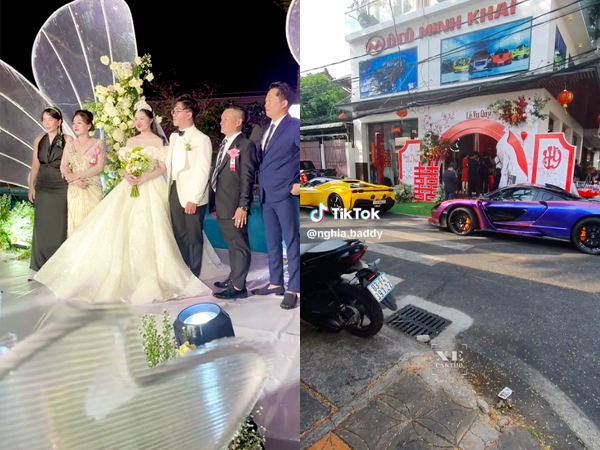 Gia thế cô dâu Cần Thơ có đám cưới gây chấn động: Phủ siêu xe kín đường, có người mừng cưới gần 200 triệu