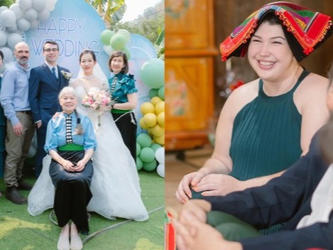 Gia đình chú rể Mỹ đội khăn Piêu, đem tráp lễ tới rước cô gái dân tộc, đám cưới xôn xao một vùng