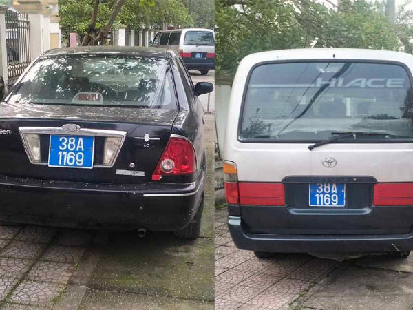Hai ô tô trùng biển xanh 38A-1169 xuất hiện ở Hà Tĩnh
