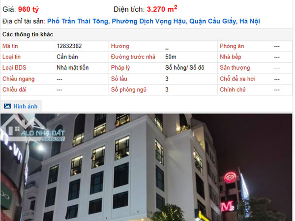 Hé lộ khu vực có giá đất gần 3 tỷ đồng/m2 tại Hà Nội