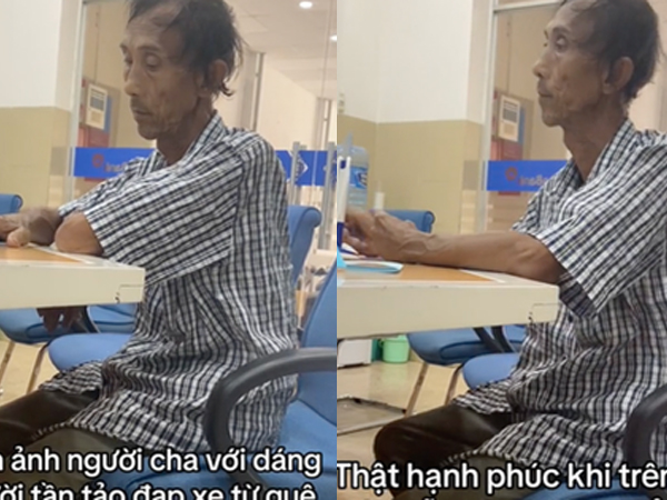 Xúc động hình ảnh người cha lam lũ đạp xe ra ngân hàng gửi tiền cho con đi học ở Sài Gòn
