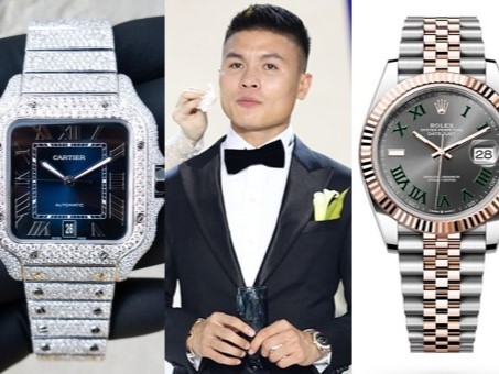 Mê mẩn trước những chiếc đồng hồ, vòng tay đắt đỏ Quang Hải đeo trong lễ cưới