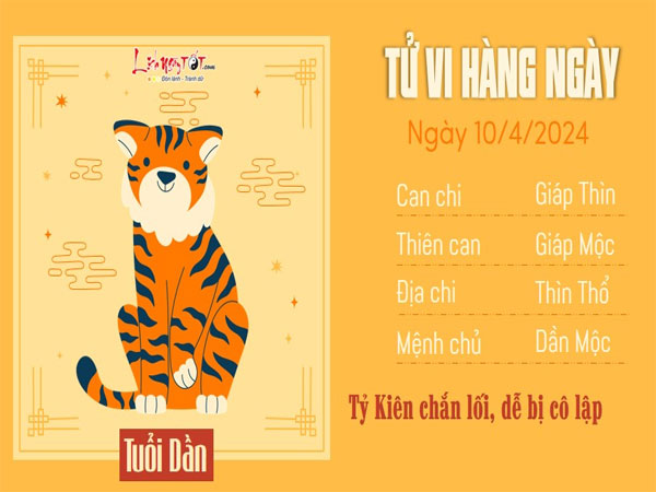 Tử vi thứ 4 ngày 10/4/2024 của 12 con giáp: Dần kiêu ngạo, Mão lý trí